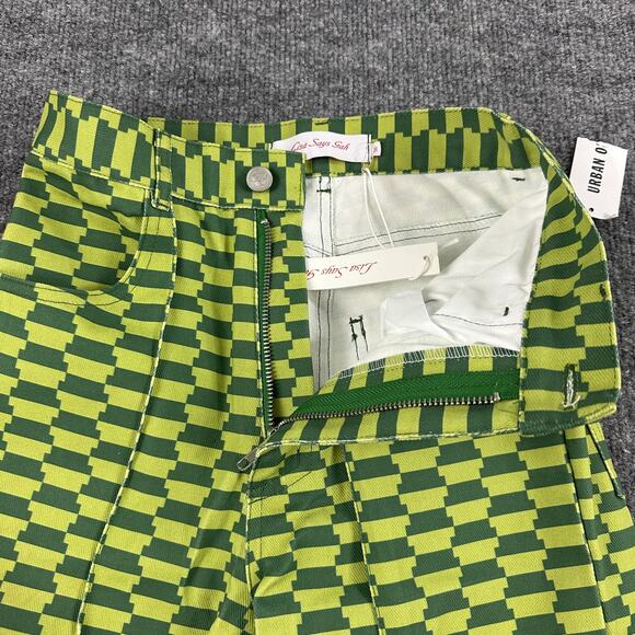 Lisa Says Gah Jeans Women 26 Robyn Wide Leg Vintage Rug Bocce Court Geometric - Picture 5 of 16